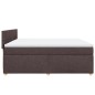 vidaXL Boxspringbett mit Matratze Dunkelbraun 200x200 cm Stoff vidaXL Boxspringbett mit Matratze Dunkelbraun 200x200 cm Stoff