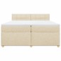 vidaXL Boxspringbett mit Matratze Creme 200x200 cm Stoff vidaXL Boxspringbett mit Matratze Creme 200x200 cm Stoff