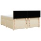 vidaXL Boxspringbett mit Matratze Creme 200x200 cm Stoff vidaXL Boxspringbett mit Matratze Creme 200x200 cm Stoff