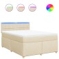 vidaXL Boxspringbett mit Matratze Creme 140x190 cm Stoff vidaXL Boxspringbett mit Matratze Creme 140x190 cm Stoff