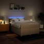 vidaXL Boxspringbett mit Matratze Creme 140x190 cm Stoff vidaXL Boxspringbett mit Matratze Creme 140x190 cm Stoff