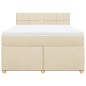 vidaXL Boxspringbett mit Matratze Creme 140x190 cm Stoff vidaXL Boxspringbett mit Matratze Creme 140x190 cm Stoff