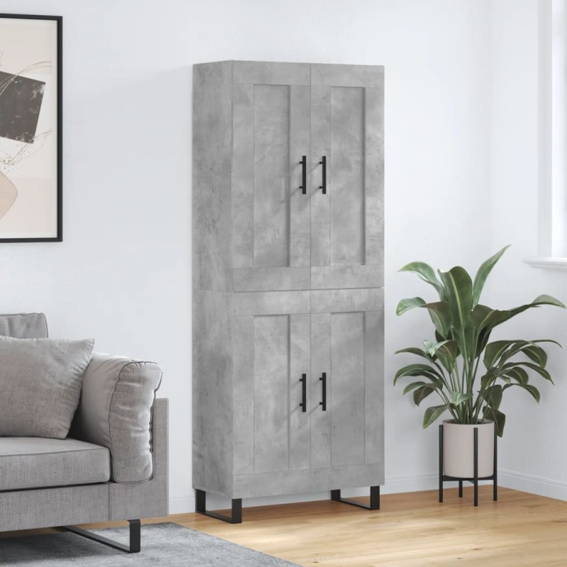 Highboard Betongrau 69,5x34x180 cm Holzwerkstoff Highboard Betongrau 69,5x34x180 cm Holzwerkstoff