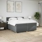 vidaXL Boxspringbett mit Matratze Dunkelgrau 200x200 cm Stoff vidaXL Boxspringbett mit Matratze Dunkelgrau 200x200 cm Stoff