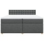 vidaXL Boxspringbett mit Matratze Dunkelgrau 200x200 cm Stoff vidaXL Boxspringbett mit Matratze Dunkelgrau 200x200 cm Stoff