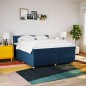 vidaXL Boxspringbett mit Matratze Blau 200x200 cm Stoff vidaXL Boxspringbett mit Matratze Blau 200x200 cm Stoff