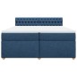 vidaXL Boxspringbett mit Matratze Blau 200x200 cm Stoff vidaXL Boxspringbett mit Matratze Blau 200x200 cm Stoff