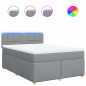vidaXL Boxspringbett mit Matratze Hellgrau 140x190 cm Stoff vidaXL Boxspringbett mit Matratze Hellgrau 140x190 cm Stoff