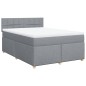 vidaXL Boxspringbett mit Matratze Hellgrau 140x190 cm Stoff vidaXL Boxspringbett mit Matratze Hellgrau 140x190 cm Stoff