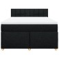 vidaXL Boxspringbett mit Matratze Schwarz 140x190 cm Stoff vidaXL Boxspringbett mit Matratze Schwarz 140x190 cm Stoff
