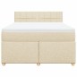 vidaXL Boxspringbett mit Matratze Creme 140x200 cm Stoff vidaXL Boxspringbett mit Matratze Creme 140x200 cm Stoff
