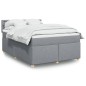 vidaXL Boxspringbett mit Matratze Hellgrau 140x190 cm Stoff