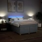 vidaXL Boxspringbett mit Matratze Hellgrau 140x190 cm Stoff