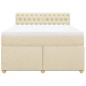 vidaXL Boxspringbett mit Matratze Creme 140x200 cm Stoff vidaXL Boxspringbett mit Matratze Creme 140x200 cm Stoff