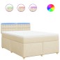 vidaXL Boxspringbett mit Matratze Creme 140x190 cm Stoff vidaXL Boxspringbett mit Matratze Creme 140x190 cm Stoff