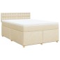 vidaXL Boxspringbett mit Matratze Creme 140x190 cm Stoff vidaXL Boxspringbett mit Matratze Creme 140x190 cm Stoff