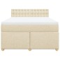 vidaXL Boxspringbett mit Matratze Creme 140x190 cm Stoff vidaXL Boxspringbett mit Matratze Creme 140x190 cm Stoff