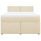 vidaXL Boxspringbett mit Matratze Creme 140x200 cm Stoff vidaXL Boxspringbett mit Matratze Creme 140x200 cm Stoff