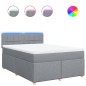 vidaXL Boxspringbett mit Matratze Hellgrau 140x200 cm Stoff vidaXL Boxspringbett mit Matratze Hellgrau 140x200 cm Stoff