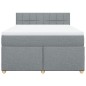 vidaXL Boxspringbett mit Matratze Hellgrau 140x200 cm Stoff vidaXL Boxspringbett mit Matratze Hellgrau 140x200 cm Stoff