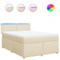 vidaXL Boxspringbett mit Matratze Creme 160x200 cm Stoff vidaXL Boxspringbett mit Matratze Creme 160x200 cm Stoff