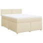 vidaXL Boxspringbett mit Matratze Creme 160x200 cm Stoff vidaXL Boxspringbett mit Matratze Creme 160x200 cm Stoff