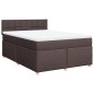 vidaXL Boxspringbett mit Matratze Dunkelbraun 160x200 cm Stoff vidaXL Boxspringbett mit Matratze Dunkelbraun 160x200 cm Stoff