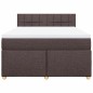 vidaXL Boxspringbett mit Matratze Dunkelbraun 160x200 cm Stoff vidaXL Boxspringbett mit Matratze Dunkelbraun 160x200 cm Stoff