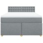 vidaXL Boxspringbett mit Matratze Hellgrau 140x200 cm Stoff
