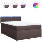 vidaXL Boxspringbett mit Matratze Dunkelbraun 140x200 cm Stoff vidaXL Boxspringbett mit Matratze Dunkelbraun 140x200 cm Stoff