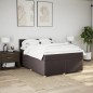 vidaXL Boxspringbett mit Matratze Dunkelbraun 140x200 cm Stoff vidaXL Boxspringbett mit Matratze Dunkelbraun 140x200 cm Stoff