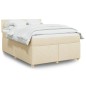 vidaXL Boxspringbett mit Matratze Creme 160x200 cm Stoff vidaXL Boxspringbett mit Matratze Creme 160x200 cm Stoff