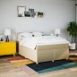 vidaXL Boxspringbett mit Matratze Creme 160x200 cm Stoff vidaXL Boxspringbett mit Matratze Creme 160x200 cm Stoff