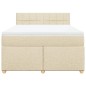vidaXL Boxspringbett mit Matratze Creme 160x200 cm Stoff vidaXL Boxspringbett mit Matratze Creme 160x200 cm Stoff