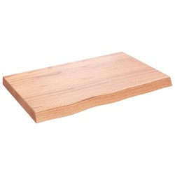 Tischplatte Hellbraun 80x50x6 cm Massivholz Eiche Behandelt