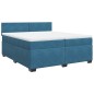 vidaXL Boxspringbett mit Matratze Dunkelblau 200x200 cm Samt vidaXL Boxspringbett mit Matratze Dunkelblau 200x200 cm Samt