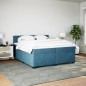 vidaXL Boxspringbett mit Matratze Dunkelblau 200x200 cm Samt vidaXL Boxspringbett mit Matratze Dunkelblau 200x200 cm Samt