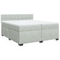 vidaXL Boxspringbett mit Matratze Hellgrau 200x200 cm Samt vidaXL Boxspringbett mit Matratze Hellgrau 200x200 cm Samt