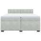 vidaXL Boxspringbett mit Matratze Hellgrau 200x200 cm Samt vidaXL Boxspringbett mit Matratze Hellgrau 200x200 cm Samt