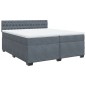 vidaXL Boxspringbett mit Matratze Dunkelgrau 200x200 cm Samt vidaXL Boxspringbett mit Matratze Dunkelgrau 200x200 cm Samt