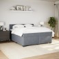 vidaXL Boxspringbett mit Matratze Dunkelgrau 200x200 cm Samt vidaXL Boxspringbett mit Matratze Dunkelgrau 200x200 cm Samt