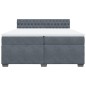 vidaXL Boxspringbett mit Matratze Dunkelgrau 200x200 cm Samt vidaXL Boxspringbett mit Matratze Dunkelgrau 200x200 cm Samt