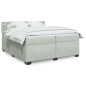 vidaXL Boxspringbett mit Matratze Hellgrau 200x200 cm Samt vidaXL Boxspringbett mit Matratze Hellgrau 200x200 cm Samt