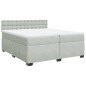 vidaXL Boxspringbett mit Matratze Hellgrau 200x200 cm Samt vidaXL Boxspringbett mit Matratze Hellgrau 200x200 cm Samt
