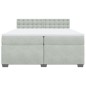 vidaXL Boxspringbett mit Matratze Hellgrau 200x200 cm Samt vidaXL Boxspringbett mit Matratze Hellgrau 200x200 cm Samt