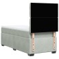 vidaXL Boxspringbett mit Matratze Hellgrau 90x190 cm Samt vidaXL Boxspringbett mit Matratze Hellgrau 90x190 cm Samt
