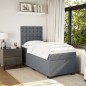 vidaXL Boxspringbett mit Matratze Dunkelgrau 90x190 cm Samt vidaXL Boxspringbett mit Matratze Dunkelgrau 90x190 cm Samt