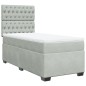 vidaXL Boxspringbett mit Matratze Hellgrau 90x200 cm Samt vidaXL Boxspringbett mit Matratze Hellgrau 90x200 cm Samt