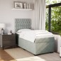vidaXL Boxspringbett mit Matratze Hellgrau 90x200 cm Samt vidaXL Boxspringbett mit Matratze Hellgrau 90x200 cm Samt