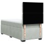vidaXL Boxspringbett mit Matratze Hellgrau 90x200 cm Samt vidaXL Boxspringbett mit Matratze Hellgrau 90x200 cm Samt